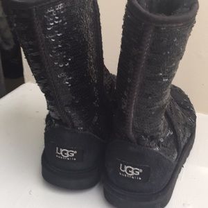 Black sequin UGG boots